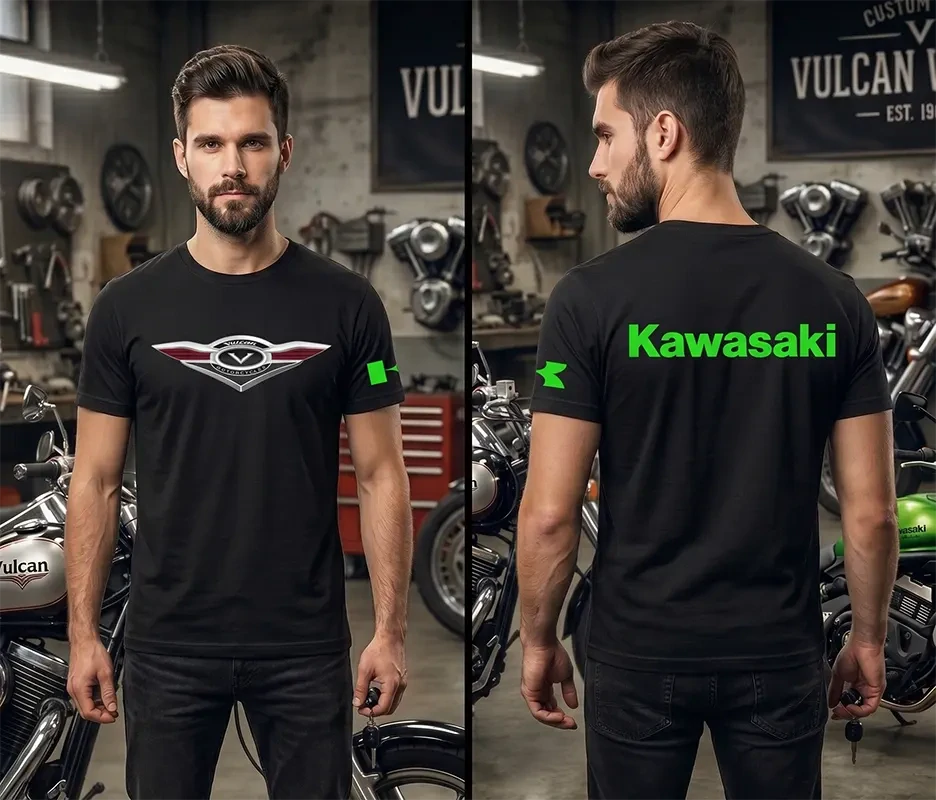 Pánske tričko s potlačou Kawasaki Vulcan
