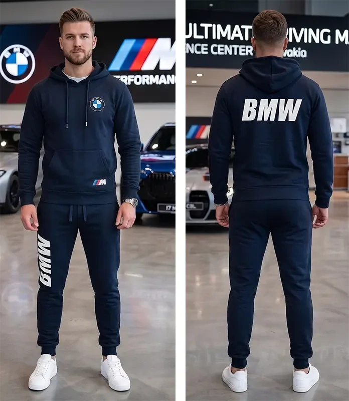 Pánska tepláková súprava s potlačou BMW (s kapucňou)