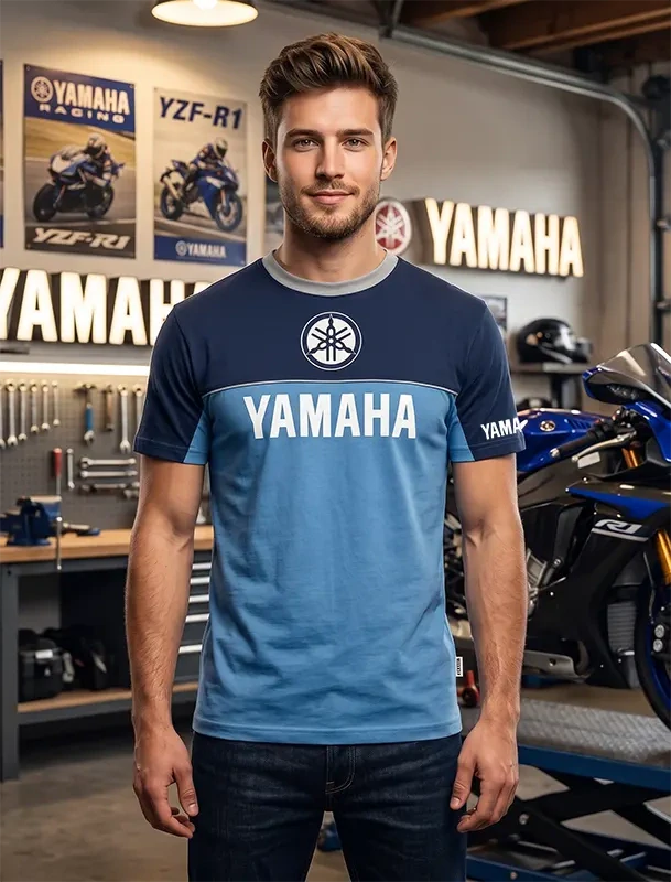 Pánske tričko s potlačou Yamaha Red