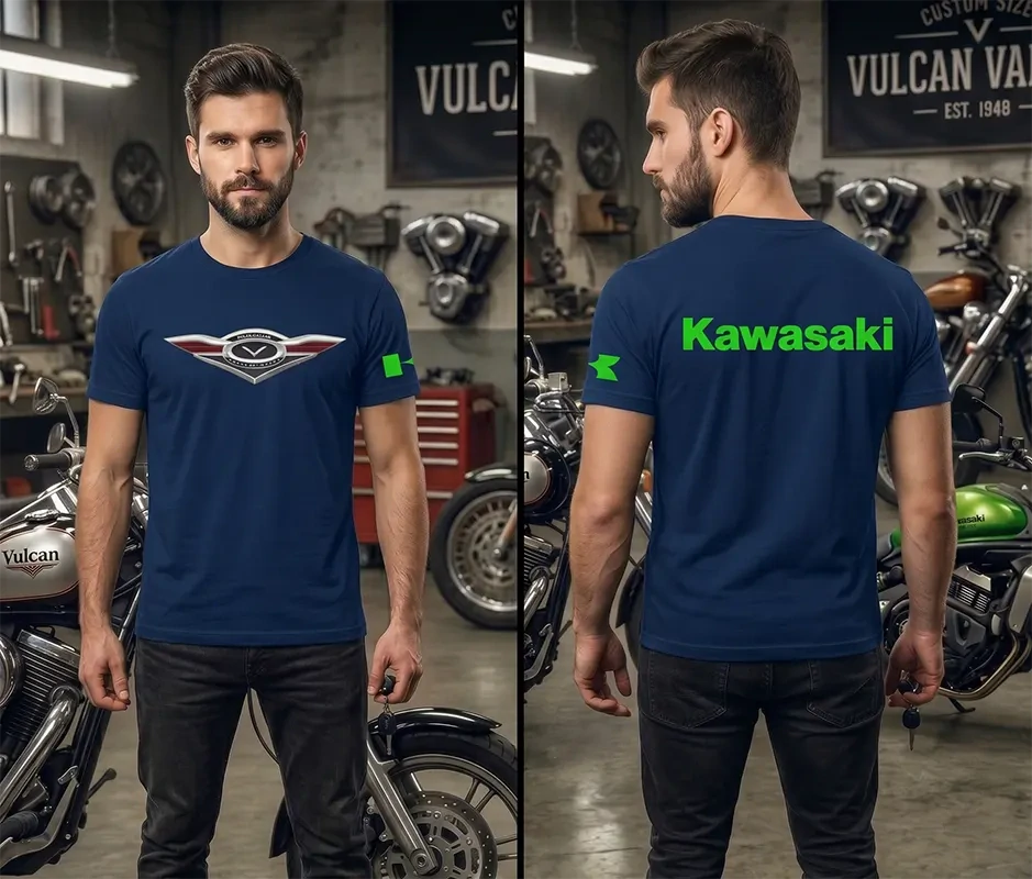Pánske tričko s potlačou Kawasaki Vulcan