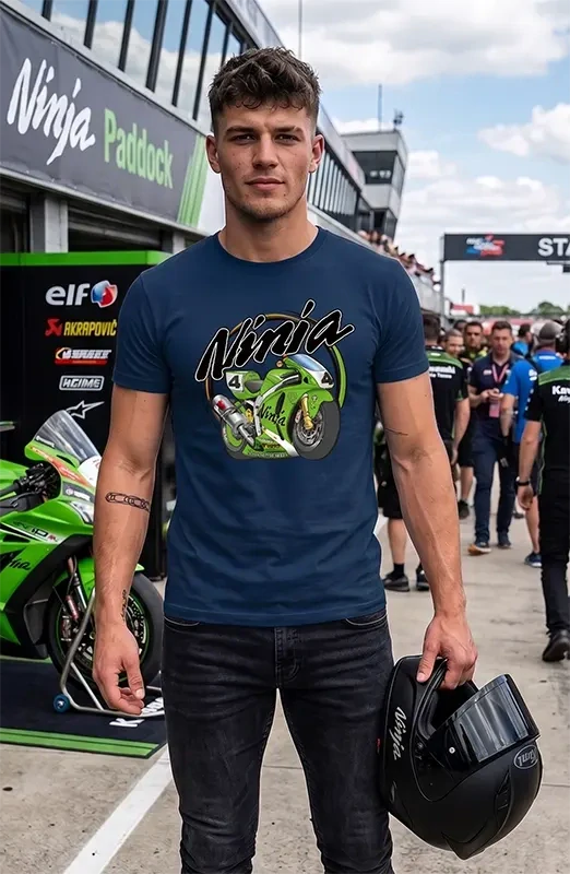 Pánske tričko s potlačou Kawasaki Ninja