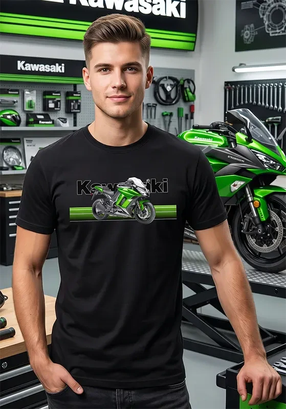Pánske tričko s potlačou Kawasaki Ninja