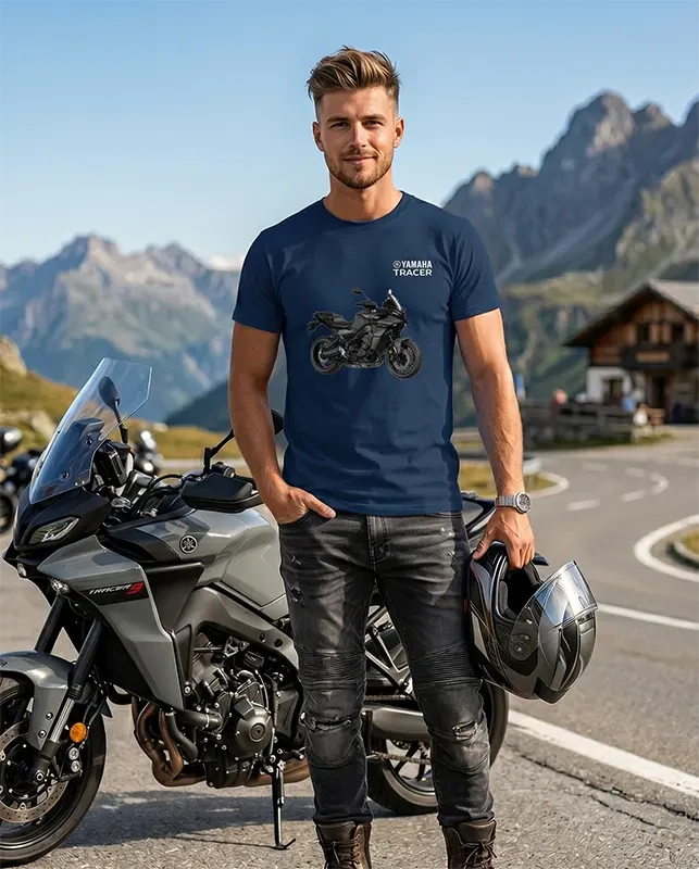 Pánske tričko s potlačou Yamaha Tracer 9
