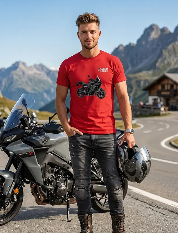Pánske tričko s potlačou Yamaha Tracer 9