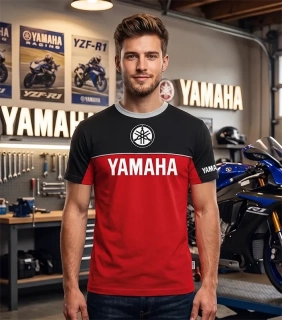 Pánske tričko s potlačou Yamaha Red