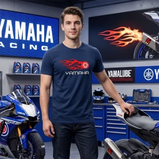 Pánske tričko s potlačou Yamaha Flames