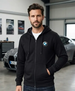 Pánska mikina na zips s vyšívaným logom BMW