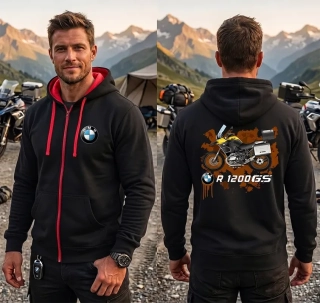 Pánska mikina na zips s potlačou BMW R 1200 GS